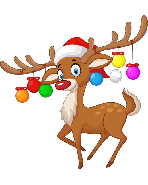 Renne de Noël Cartoon Enfants Peinture par Numéros