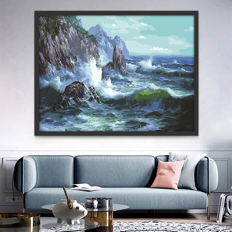 Roches et Vagues Peinture par Numéros
