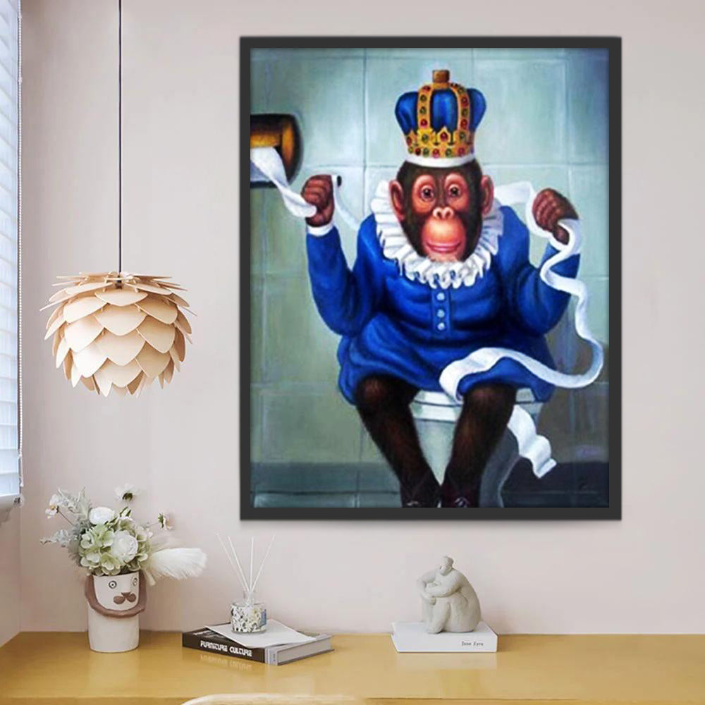 Roi Singe aux Toilettes Peinture par Numéros