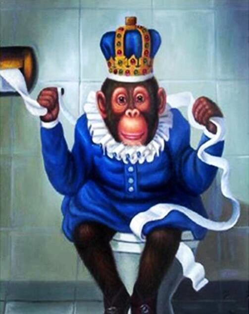 Roi Singe aux Toilettes Peinture par Numéros