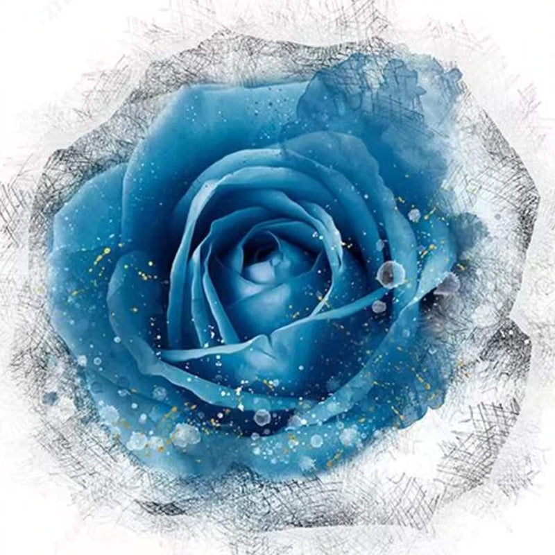 Rose Bleue Peinture par Numéros