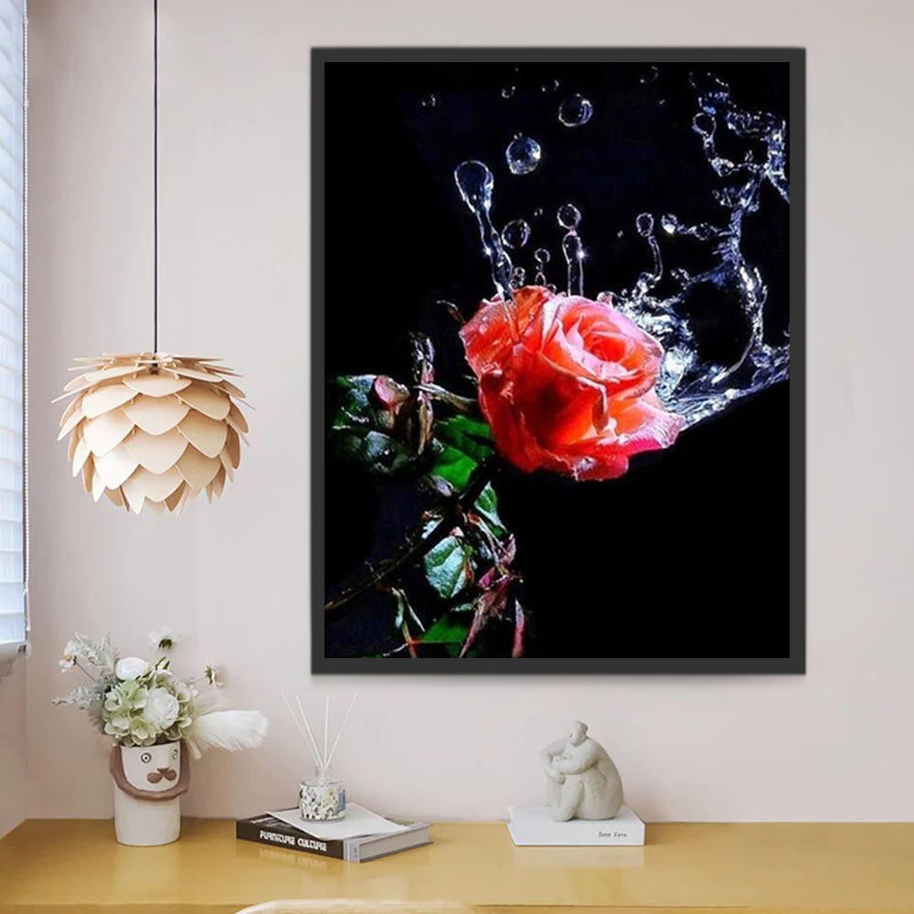 Rose dans l'Eau Peinture par Numéros