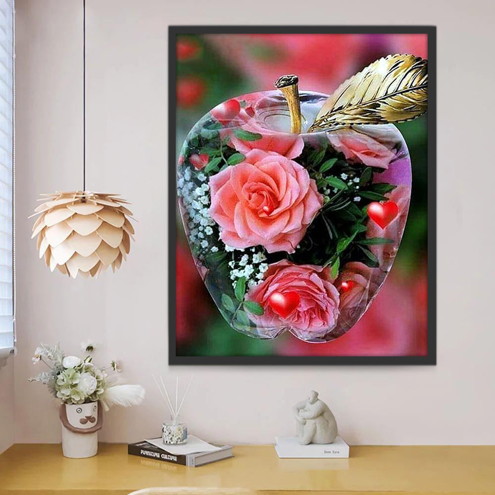 Rose dans Pomme Peinture par Numéros