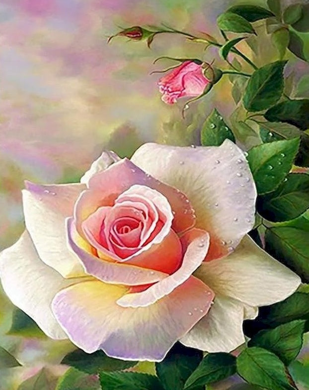 Rose et Bouton Peinture par Numéros