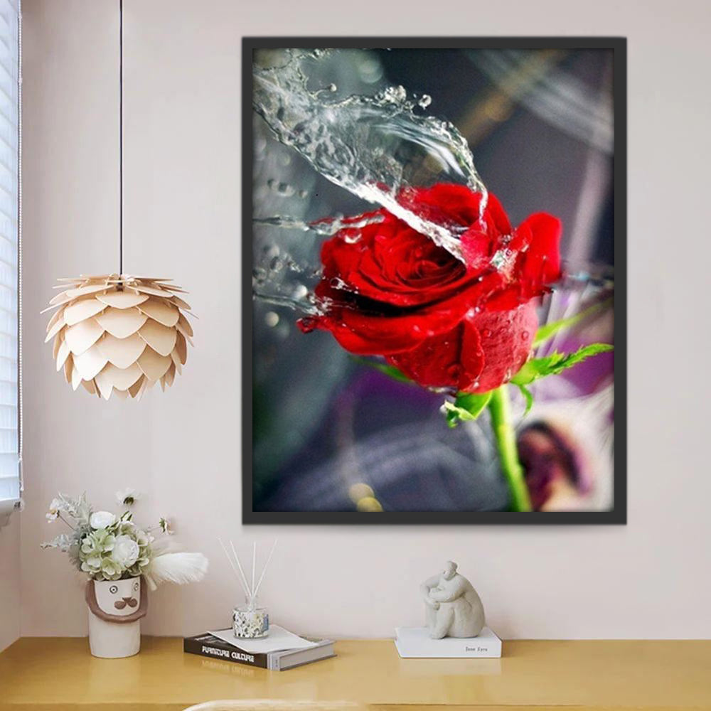 Rose Fleur Eau Peinture par Numéros