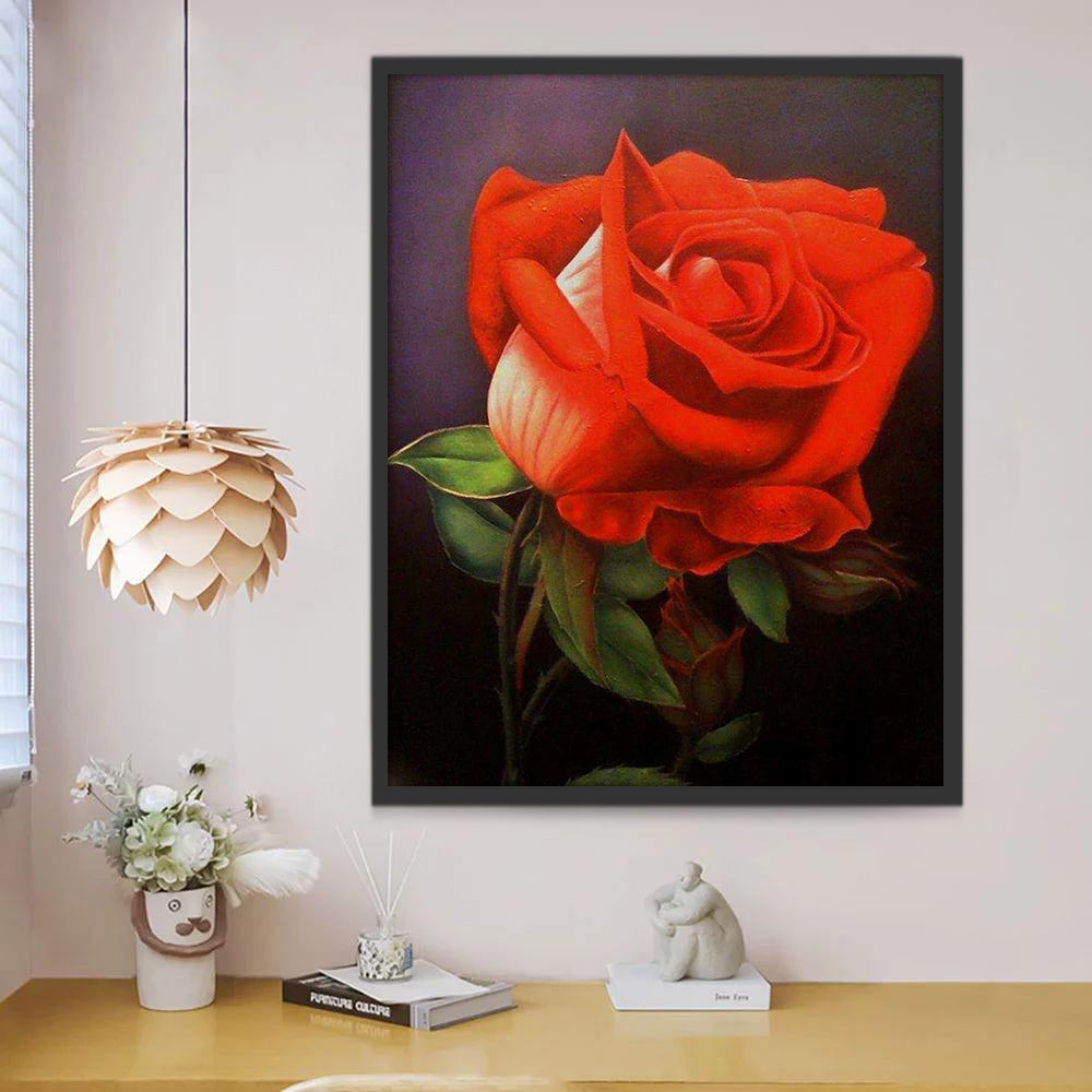 Rose Rousse Peinture par Numéros