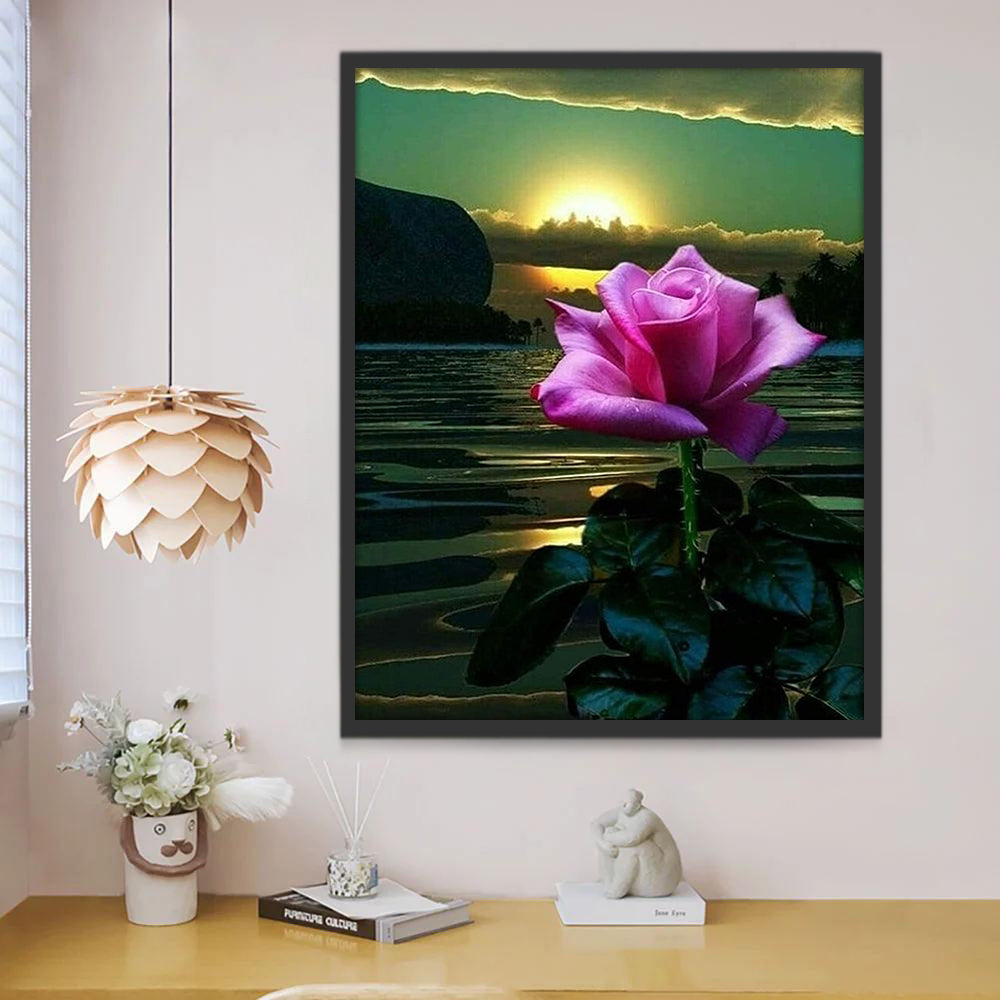 Rose Violette et le Soleil Peinture par Numéros