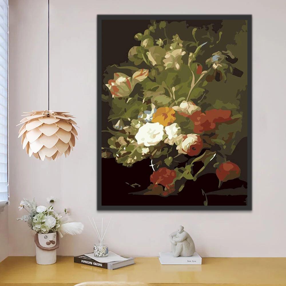 Roses Blanches et Roses Rouges Peinture par Numéros