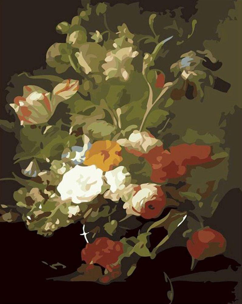 Roses Blanches et Roses Rouges Peinture par Numéros