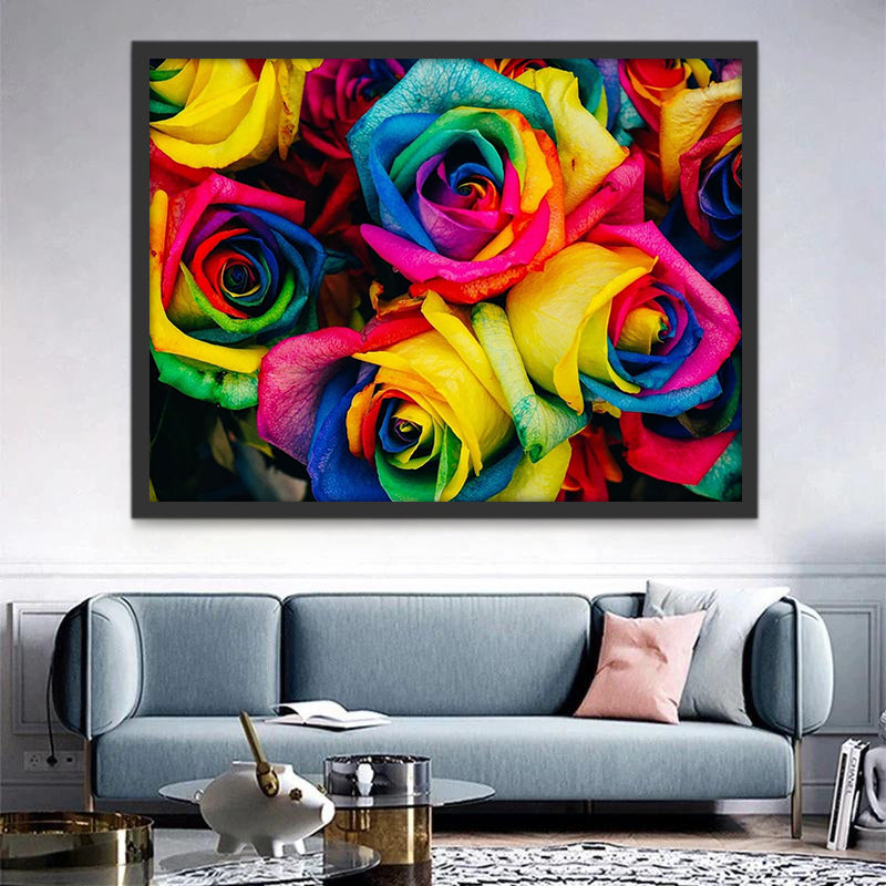 Roses Colorées Peinture par Numéros