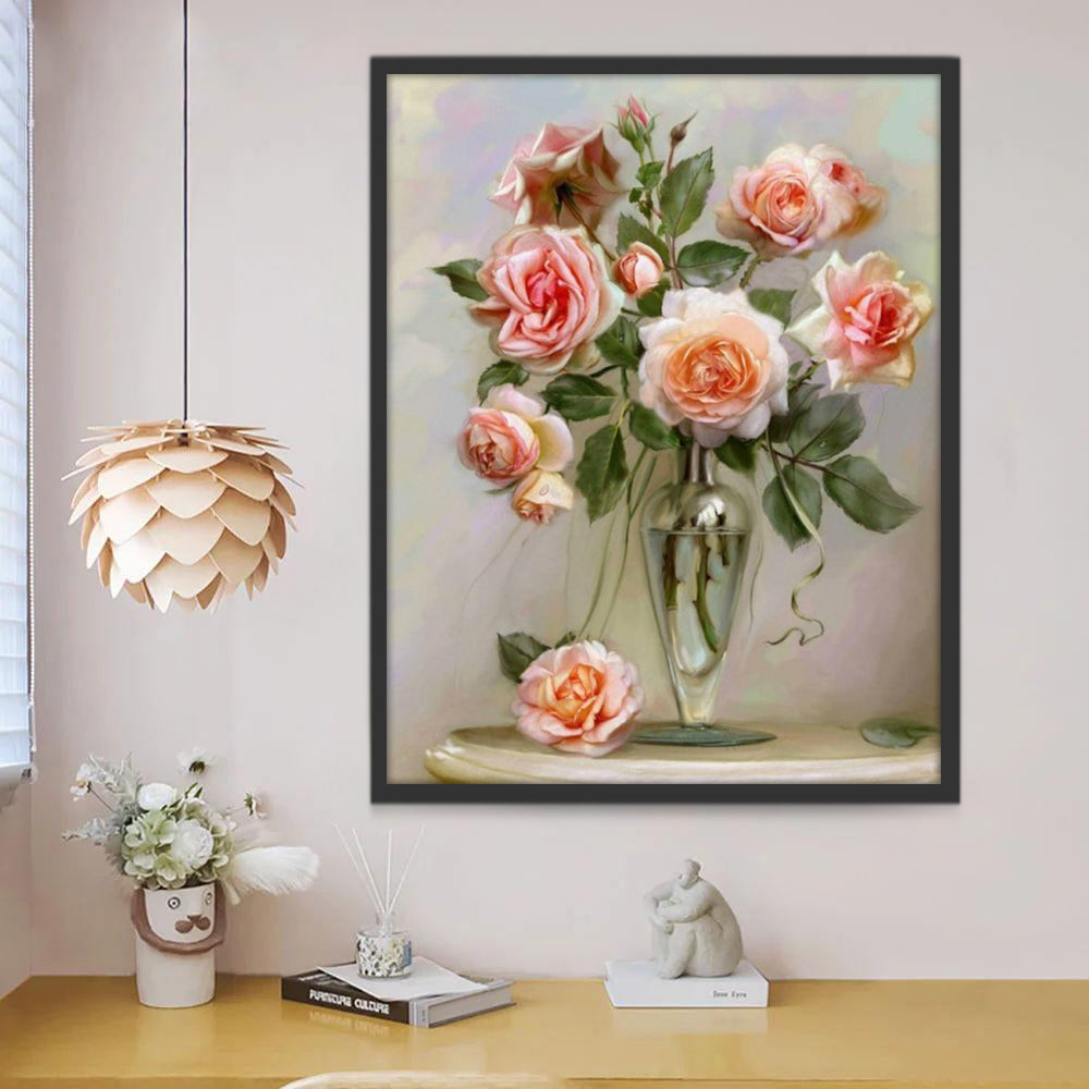 Roses dans le Vase Peinture par Numéros