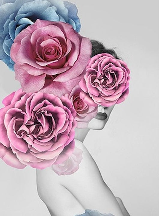 Roses et Femme Peinture par Numéros
