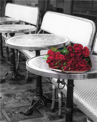 Roses et Table Chaise Peinture par Numéros