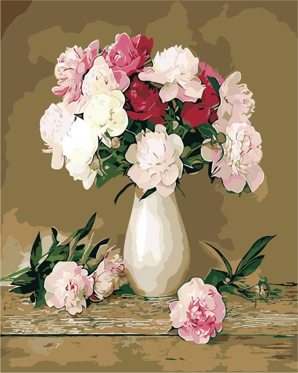 Roses Fleurs Peinture par Numéros