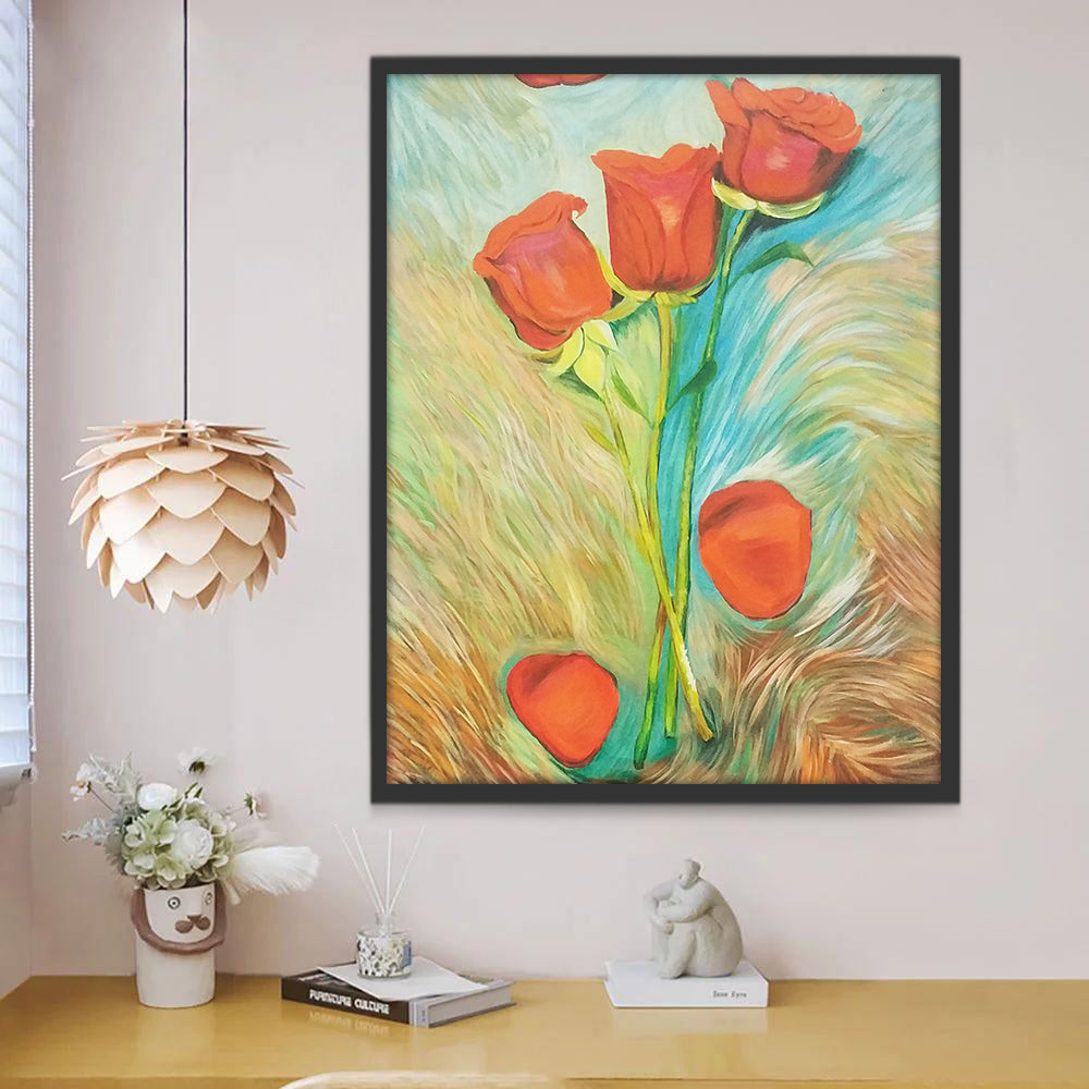 Roses Rouges Chic Peinture par Numéros