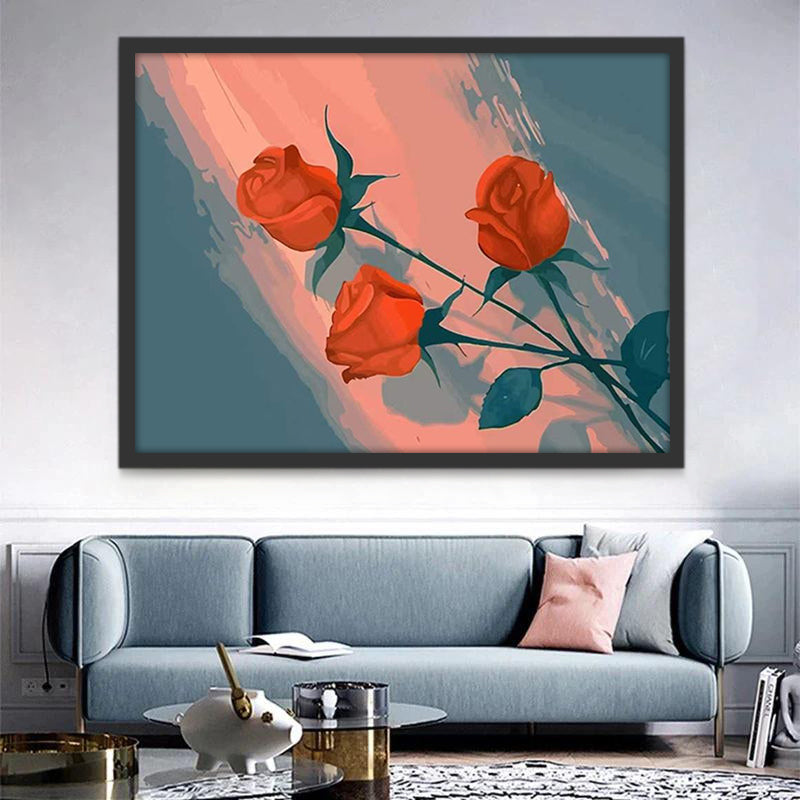 Roses Rouges Peinture par Numéros