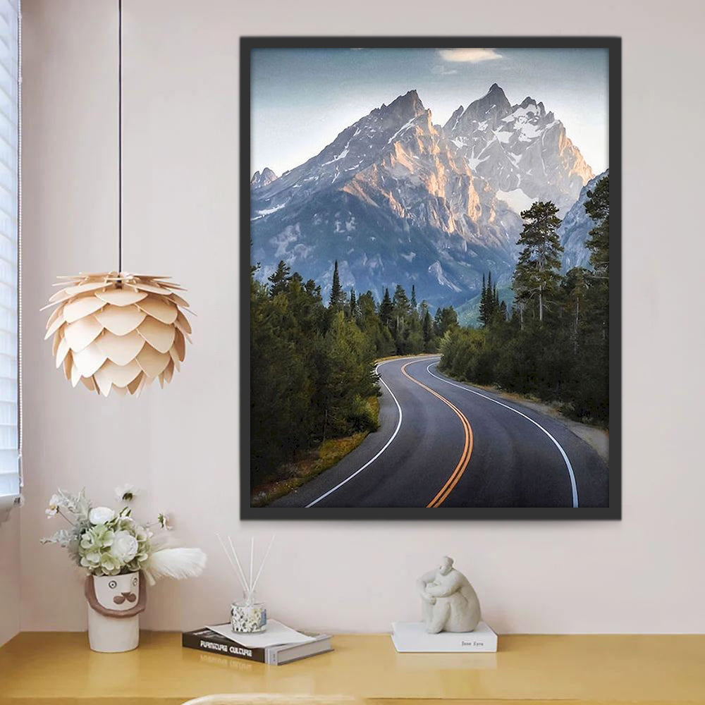 Route de Montagne Peinture par Numéros
