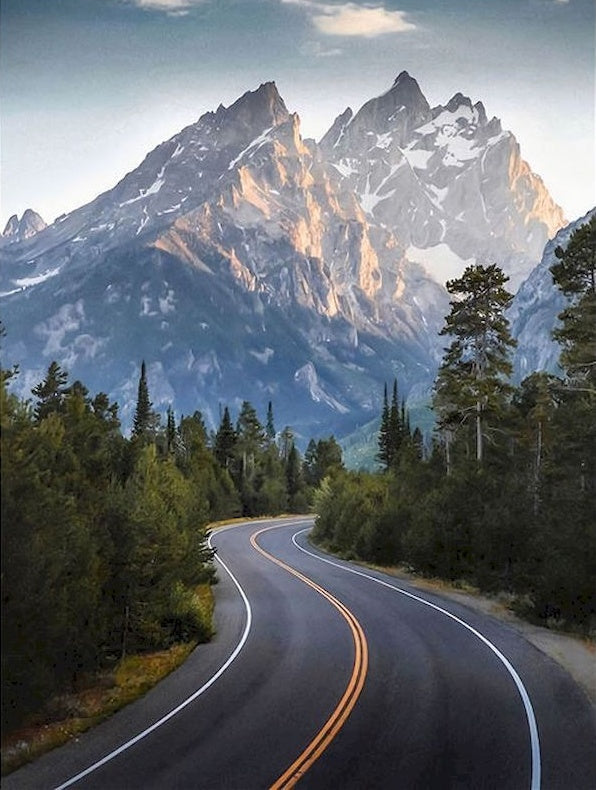 Route de Montagne Peinture par Numéros