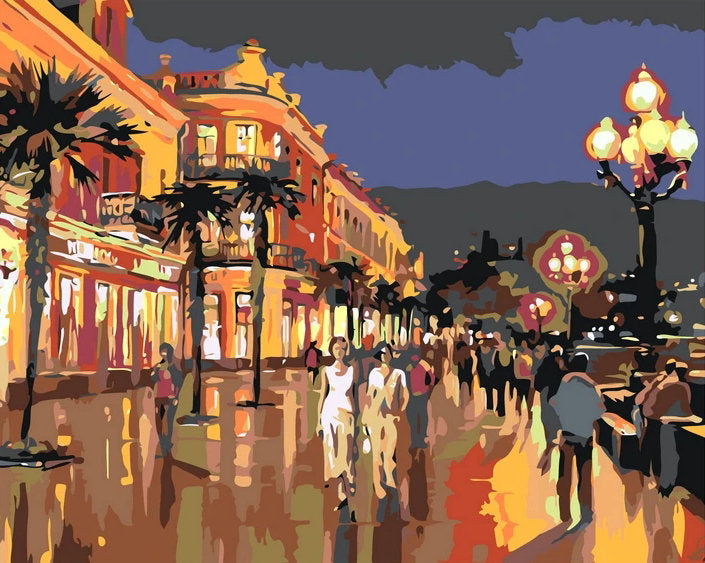 Rue de Nuit à Hong Kong Peinture par Numéros