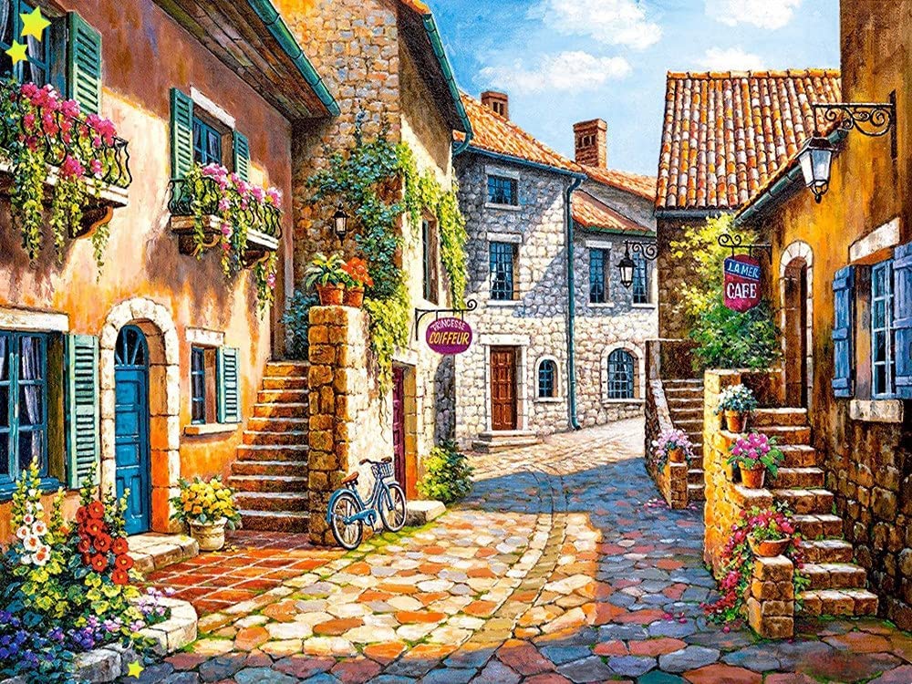 Rue de Village Peinture par Numéros