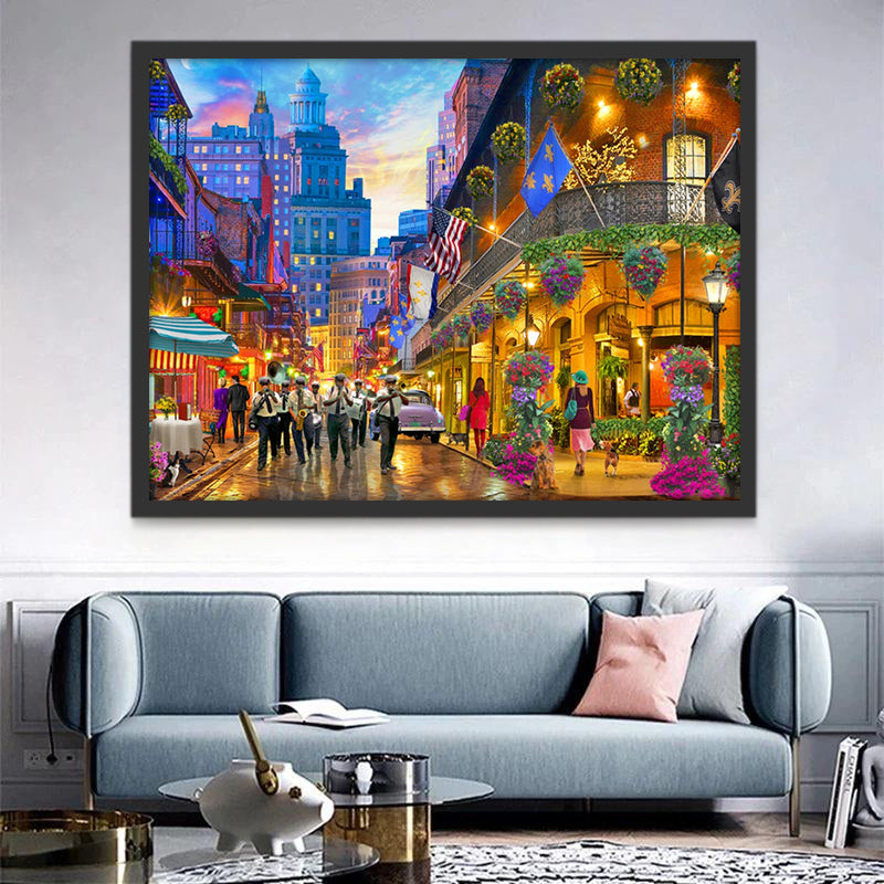 Rue en Amérique Peinture par Numéros
