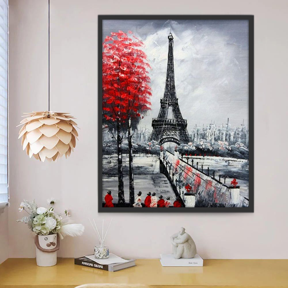 Rue et la Tour Eiffel Peinture par Numéros