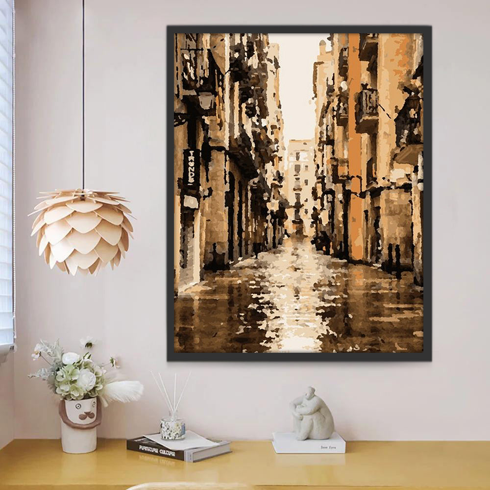 Rue Italienne sous la Pluie Peinture par Numéros