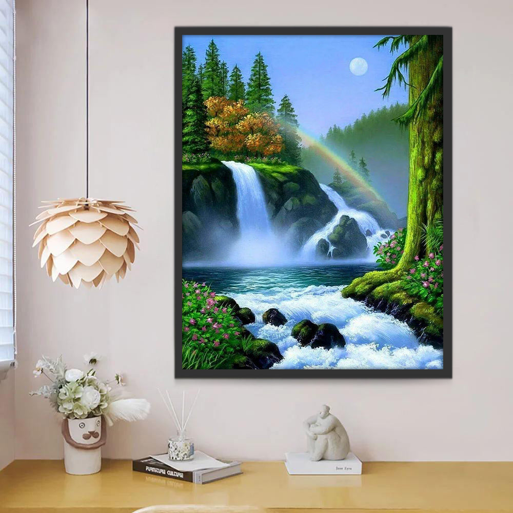 Ruisseau et Arc-en-Ciel Peinture par Numéros