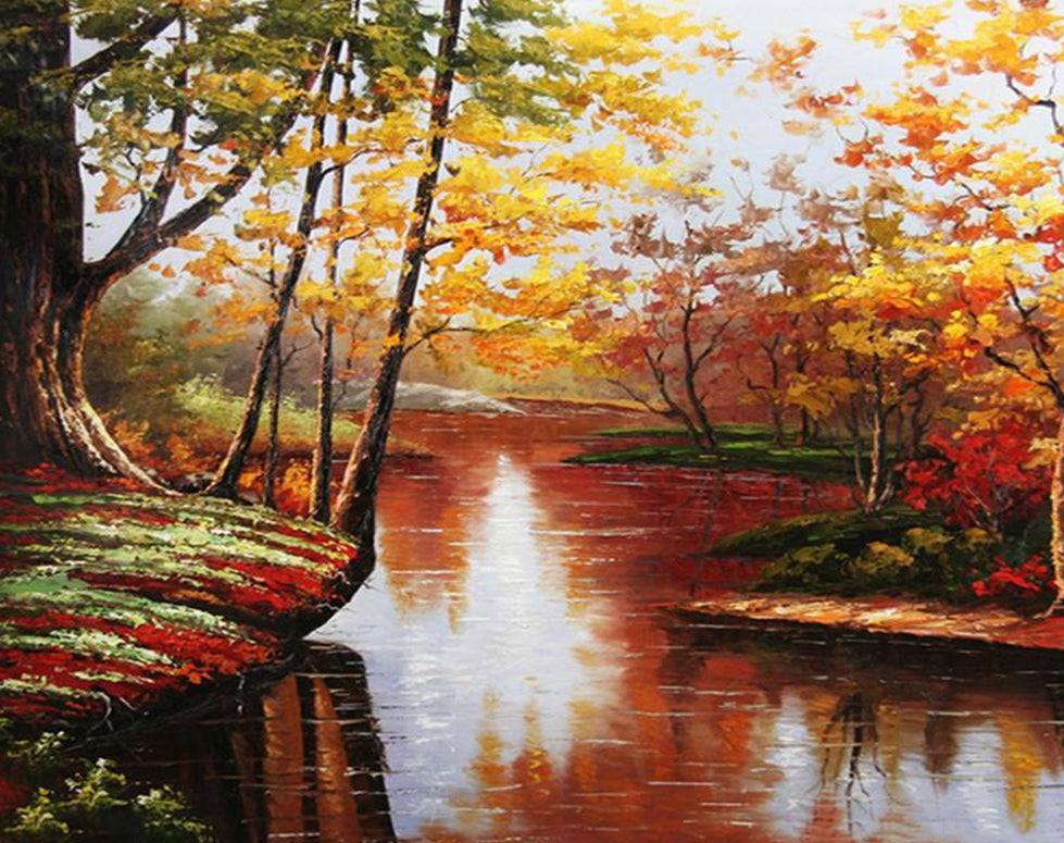 Ruisseau Rouge Peinture par Numéros