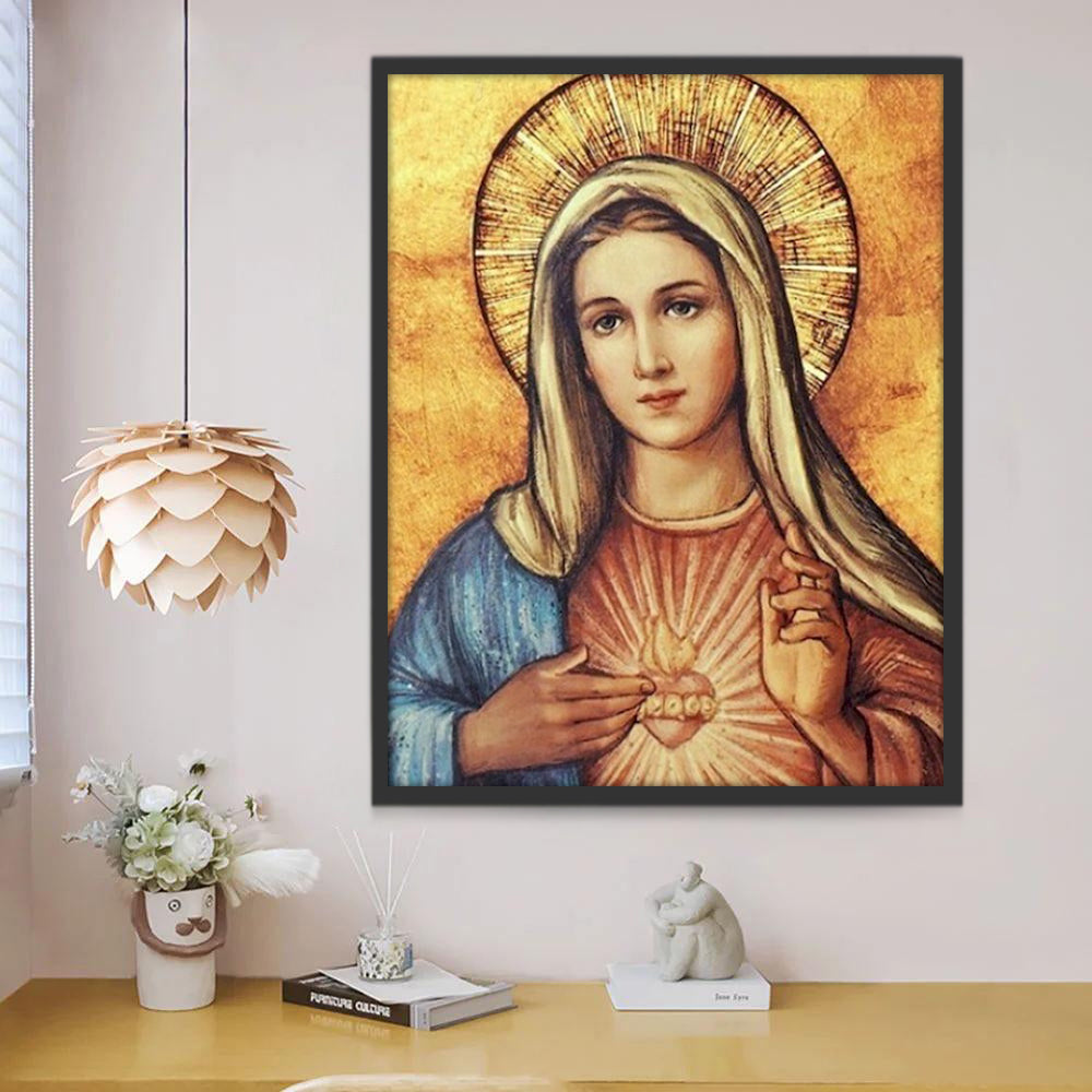 Sacré-Cœur de Marie Christianisme Peinture par Numéros