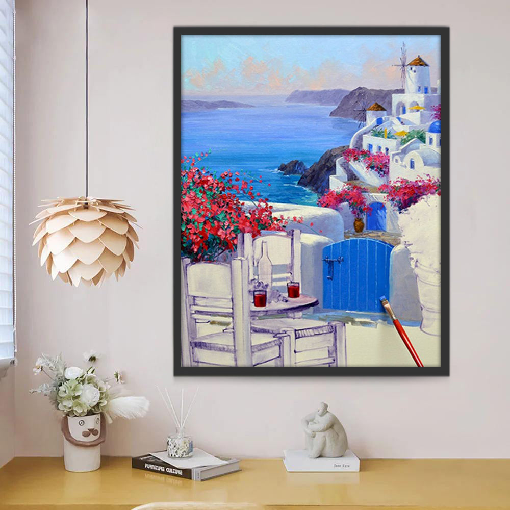 Santorin Peinture par Numéros