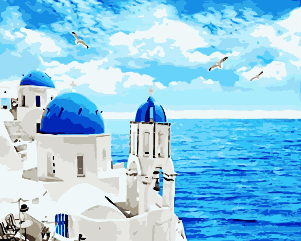 Santorin Peinture par Numéros