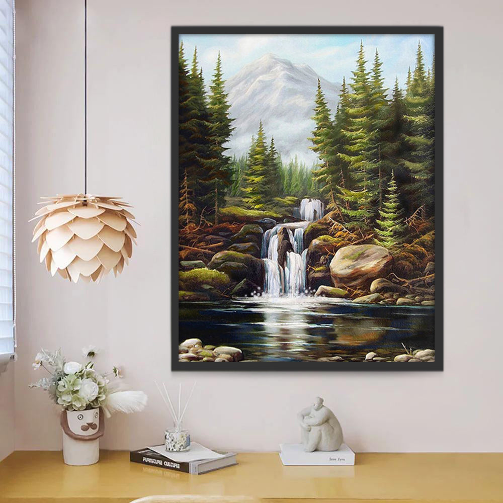 Sapin et Chute Peinture par Numéros