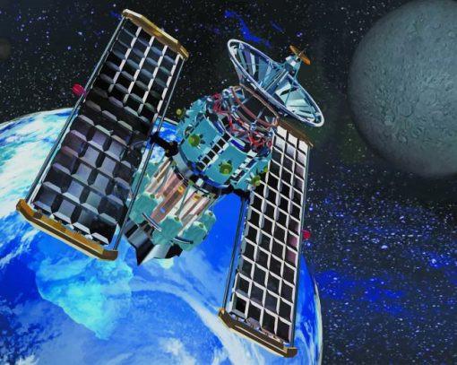 Satellite et Terre Peinture par Numéros