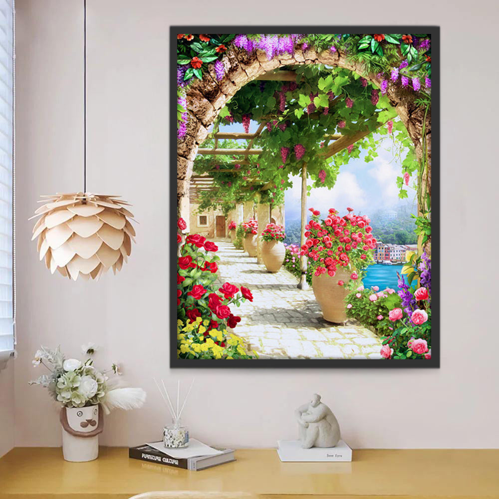 Scène Naturelle Italienne Rustique Peinture par Numéros