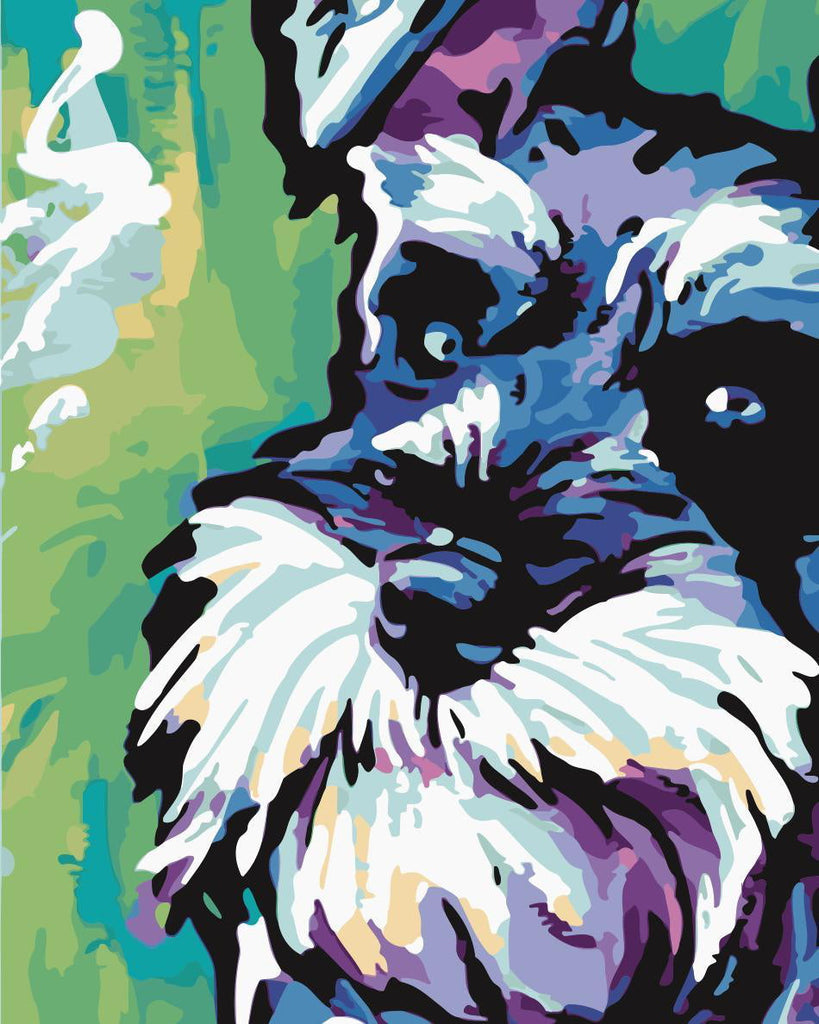 Schnauzer de Peinture à l'Huile Peinture par Numéros