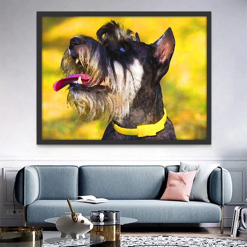 Schnauzer en Automne Peinture par Numéros
