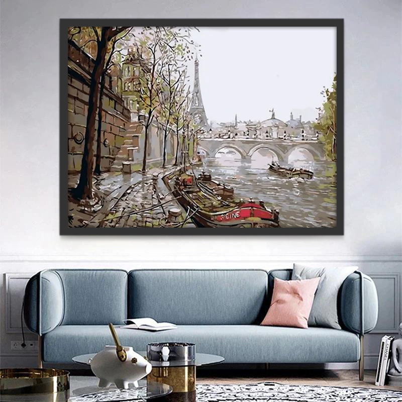 Seine et Tour Eiffel Peinture par Numéros