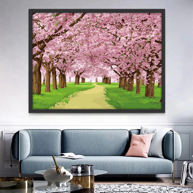 Sentier de Sakura Peinture par Numéros