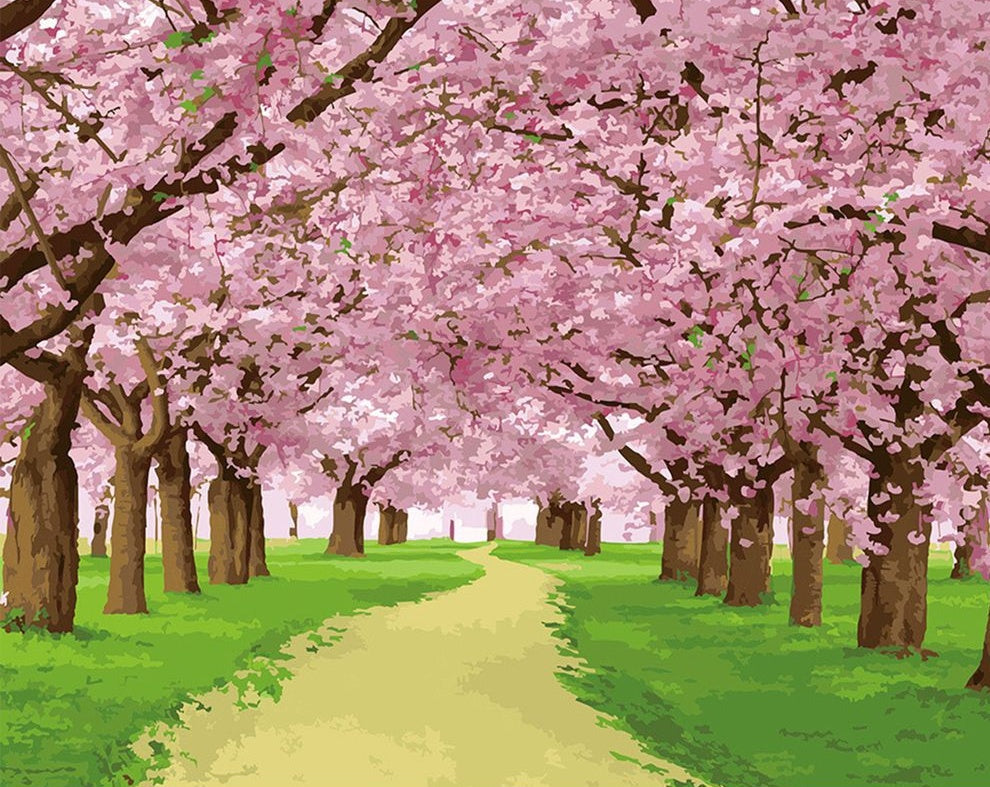 Sentier de Sakura Peinture par Numéros