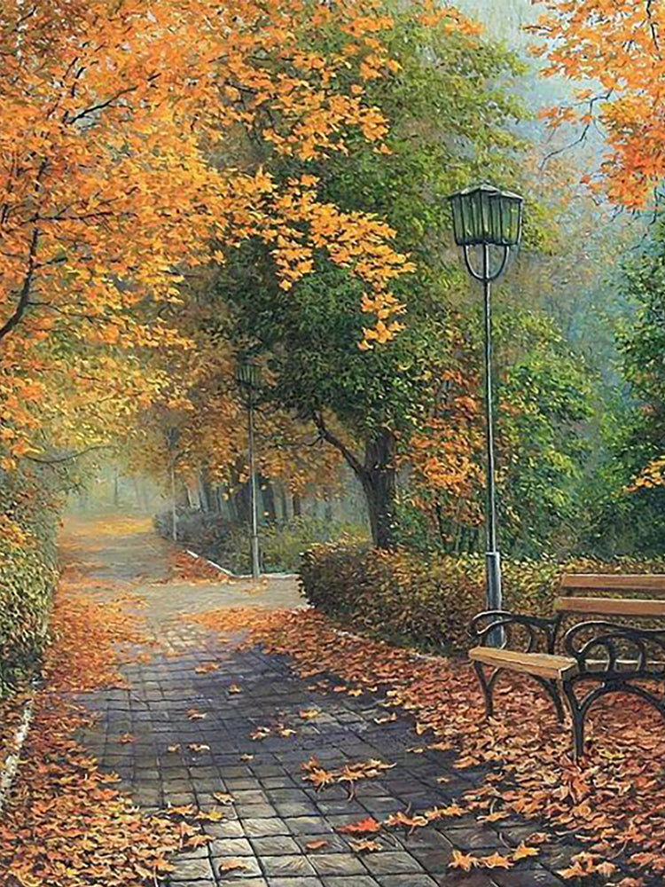 Sentier et Lampe Peinture par Numéros