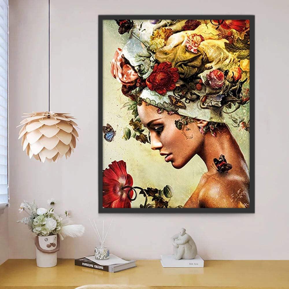 Sexy Femme et Fleurs Peinture par Numéros