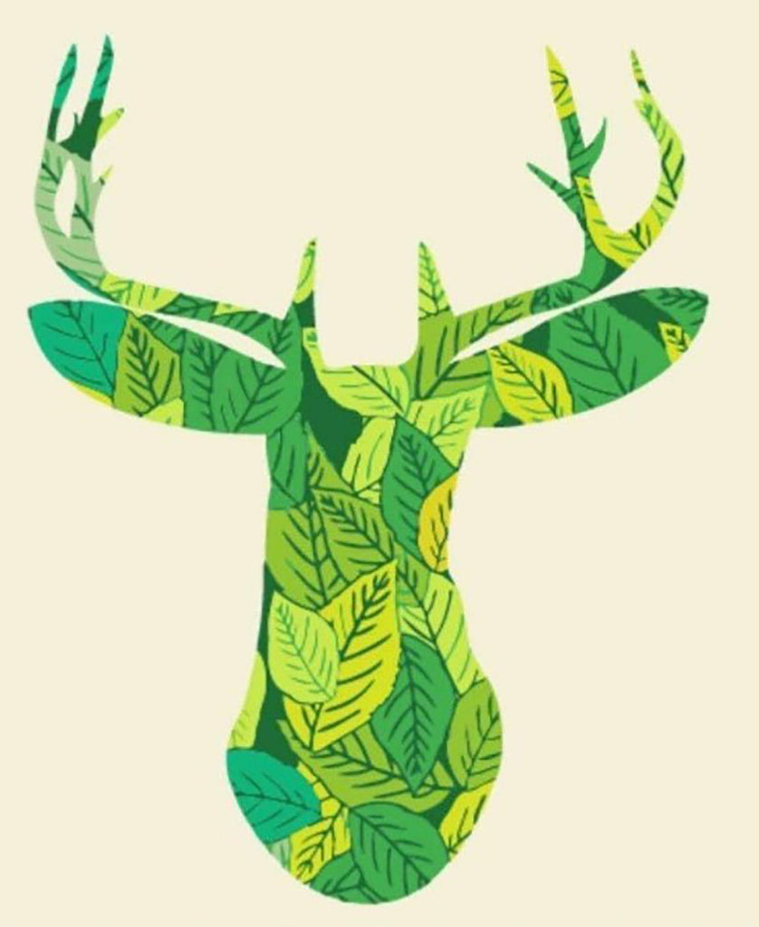 Silhouette de Cerf Verte Peinture par Numéros