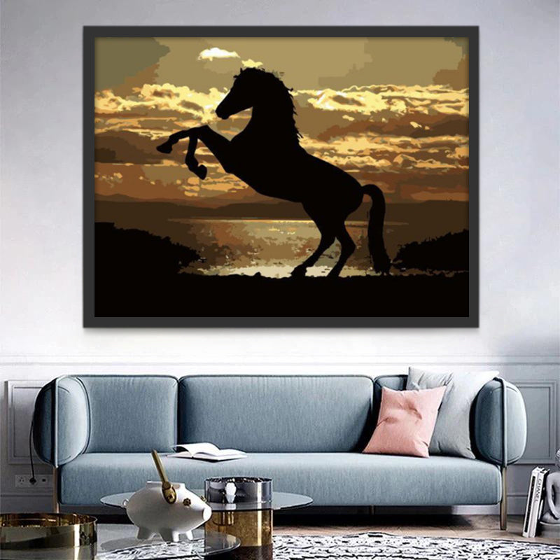 Silhouette de Cheval Peinture par Numéros