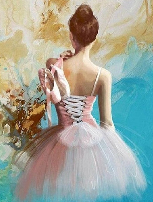 Silhouette d'Une Danseuse de Ballet Peinture par Numéros