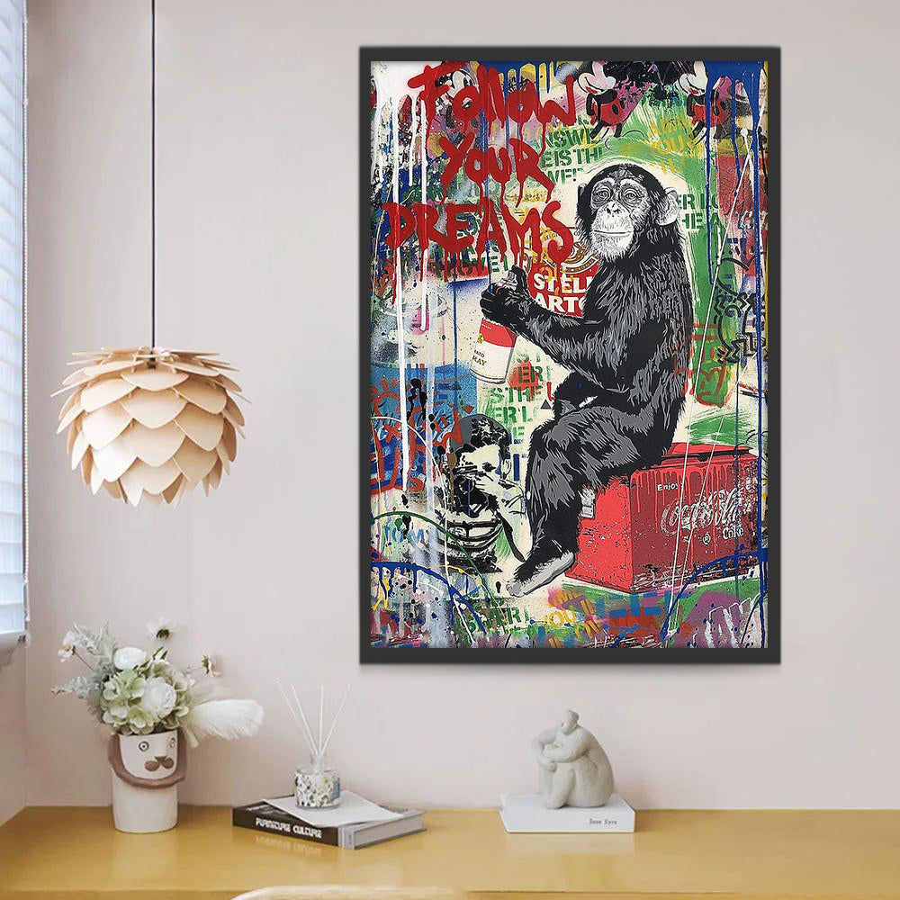 Singe et Graffitis Peinture par Numéros