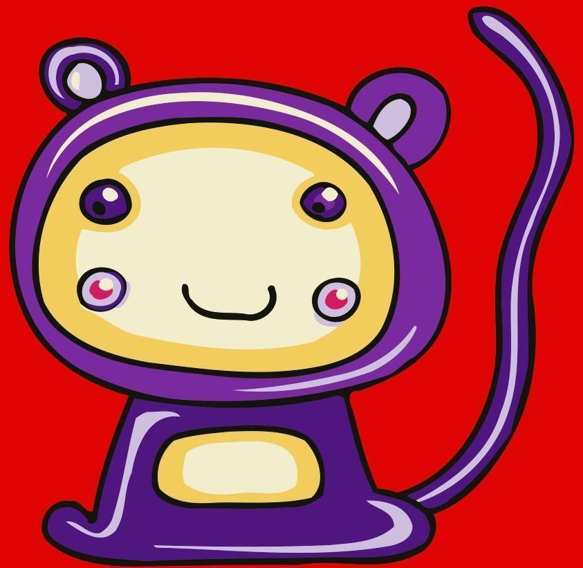 Singe Violet Cartoon d'Enfants Peinture par Numéros