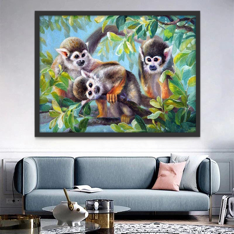 Singes-écureuils Adorables Peinture par Numéros