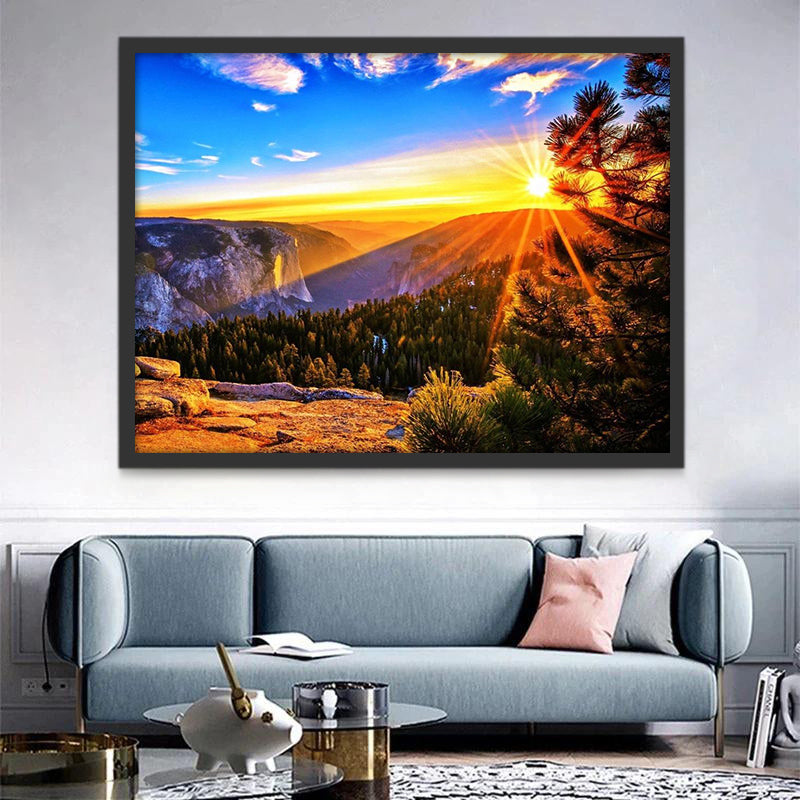 Soleil et Montagnes Peinture par Numéros PBNNATW251