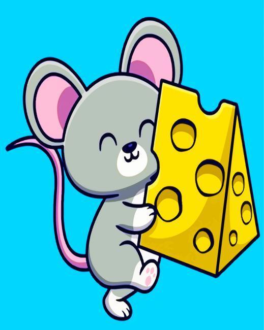 Souris et Frommage Peinture par Numéros